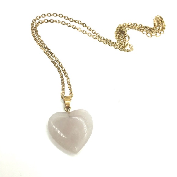 Rose Quartz Heart Necklace - Picture 3 of 5